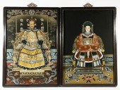 CHINESE EMPEROR & EMPRESS REVERSE GLASS