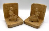 HANNA HOUSE CARVED FIGURAL BOOKENDS