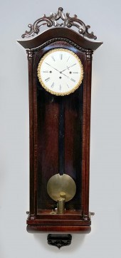 AUSTRIAN WALL CLOCK WITH SINGLE WEIGHT,