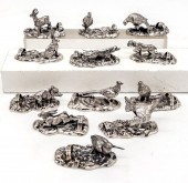 12 GERMAN 800 SILVER ANIMAL NAME PLACEHOLDERS