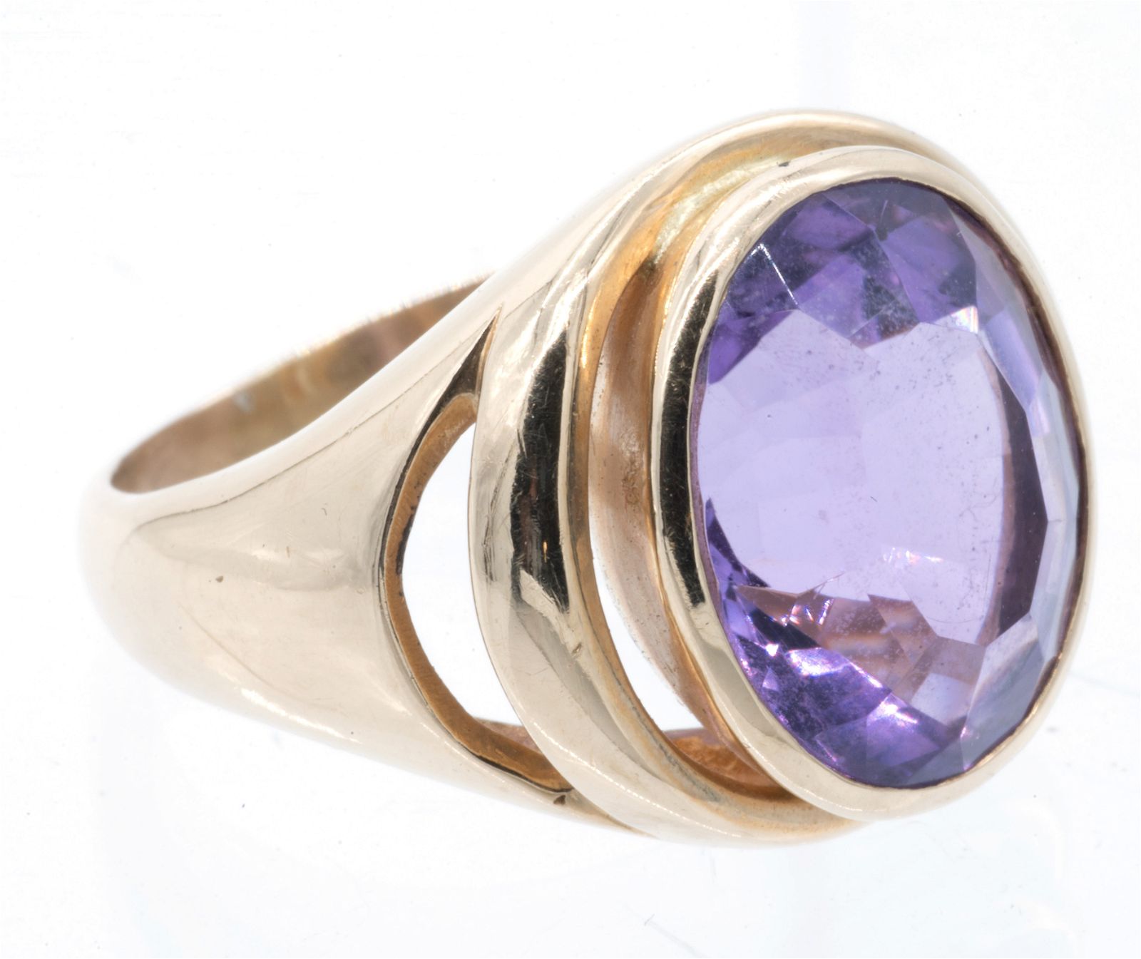 14K YELLOW GOLD FACETED AMETHYST 3d2390