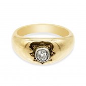 18K YELLOW GOLD DIAMOND RING, 1897 ENGLISH