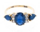 14K YELLOW GOLD, NATURAL SAPPHIRE AND