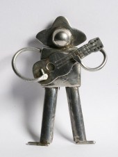 OLD MEXICAN MODERNIST FIGURAL SILVER