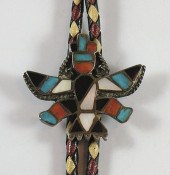OLD ZUNI KNIFEWING BOLO TIE - NATIVE