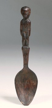 OLD IFUGAO CARVED WOOD FIGURAL SPOON
