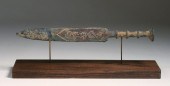 ANCIENT CHINESE BRONZE SWORD WITH SILVER