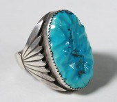 OLD PAWN ZUNI STERLING SILVER & TURQUOISE