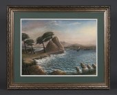 EARLY CALIFORNIA PASTEL PAINTING OF