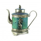 CHINESE TEAPOTA Chinese Silver, Cloisonne