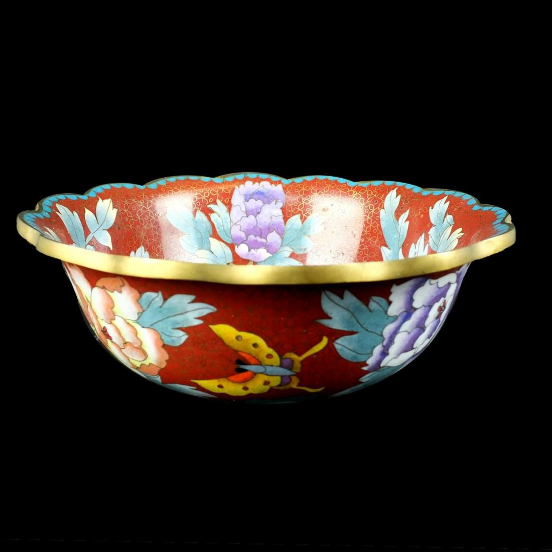 CHINESE BOWLVintage Chinese Cloisonne 3d2855