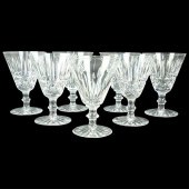 SEVEN WATERFORD CUT CRYSTAL WATER GOBLETSGrouping