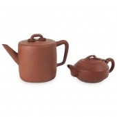TWO ANTIQUE CHINESE TERRACOTTA TEAPOTSGrouping