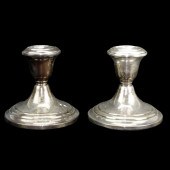 PAIR OF GORHAM WEIGHTED STERLING CANDLE