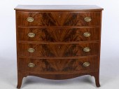 FEDERAL MAHOGANY BOWFRONT CHEST OF DRAWERS,