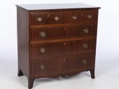 GEORGE III STYLE MAHOGANY CHEST OF DRAWERS,