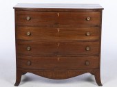 GEORGE III STYLE MAHOGANY BOWFRONT CHEST,