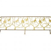 A Gilded Wrought Iron Railing Attributed
