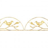 A Pair of Gilded Wrought Iron Demilune