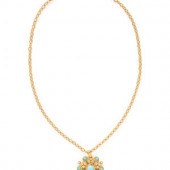 LALAOUNIS, TURQUOISE AND DIAMOND PENDANT/NECKLACE