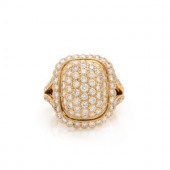 CARTIER, YELLOW GOLD AND DIAMOND RING
Pave-set
