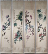 A SET OF CHINESE PAINTINGS OF FLOWERS