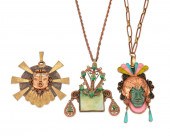 A GROUP OF MEXICAN MIXED METAL JEWELRYA