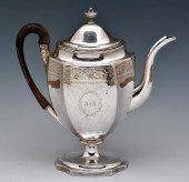 ENGLISH STERLING COFFEE POT WITH EBONY