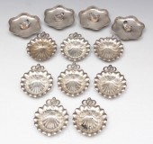 STERLING: 4 ASHTRAYS (CHINESE), 8 NUT