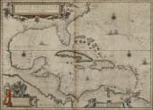 GUILJELMUS BLAEU MAP OF THE CARIBBEAN,