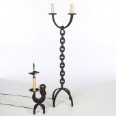 IRON CHAIN STANDING LAMP AND A CAST