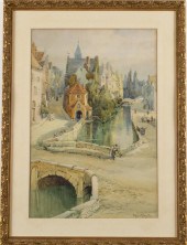 EVELYN RIMINGTON, TOWN SCENE WITH RIVER,