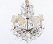 FRENCH STYLE GILT-METAL AND GLASS CHANDELIERFrench