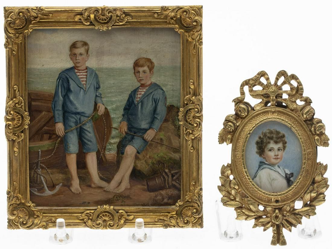 TWO PORTRAIT MINIATURES OF YOUNG 3d3238