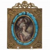 MINIATURE PORTRAIT OF A LADY IN PINK,