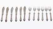 6 STERLING SILVER FISH KNIVES AND FORKS6