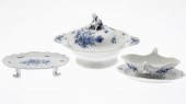 MEISSEN TUREEN, GRAVY BOAT AND FOOTED