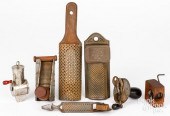 COLLECTION OF SEVEN NUTMEG GRATERS,