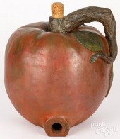 RARE APPLE FORM PAINTED REDWARE CIDER