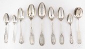 GROUP OF NINE STERLING SILVER SPOONSGroup