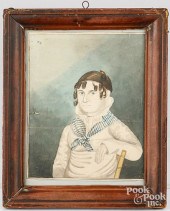 WATERCOLOR PORTRAIT OF A WOMAN, 19TH