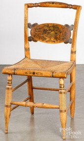 PAINTED HITCHCOCK CHAIR, 19TH C.Painted