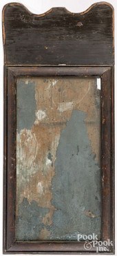 QUEEN ANNE PAINTED PINE MIRROR, 18TH