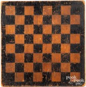 INCISED AND PAINTED CHECKER GAMEBOARD,