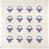 BASKET PATCHWORK QUILT, EARLY 20TH C.Basket