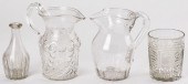 FOUR PIECES OF COLORLESS GLASS, 19TH