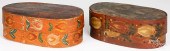 TWO OVAL BENTWOOD BRIDES BOXES, 19TH