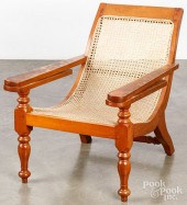 CANE SEAT PLANTATION CHAIR, LATE 19TH