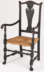 NEW ENGLAND QUEEN ANNE ARMCHAIR, MID