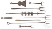 GROUP OF WROUGHT IRON UTENSILS, 19TH